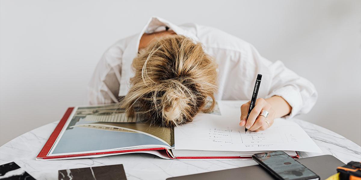 Student Slumped Over at Desk