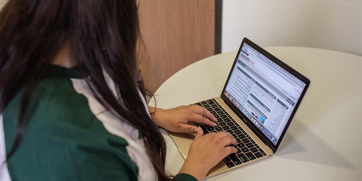 Student on laptop